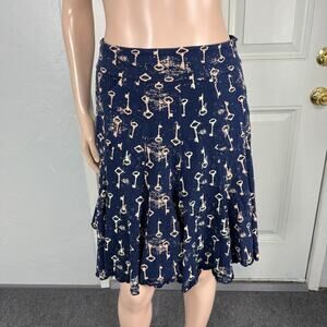 Effie's Heart Women's skirt M A-line Knit Boho Pockets Stretch Cotton Key A3-17